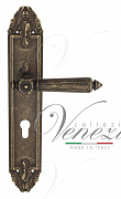 Дверная ручка Venezia "CASTELLO" CYL на планке PL90 античная бронза