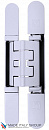KUBICA HYBRID K2460 BI петля скрытая универсальная асимметричная, цвет БЕЛЫЙ (60 kg)