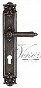 Дверная ручка Venezia "CASTELLO" CYL на планке PL97 античная бронза