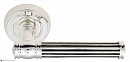 Дверная ручка Venezia "IMPERO" D6 натуральное серебро + черный