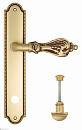 Дверная ручка Venezia "FLORENCE" WC-2 на планке PL98 французское золото + коричневый