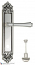 Дверная ручка Venezia "CALLISTO" WC-2 на планке PL96 натуральное серебро + черный