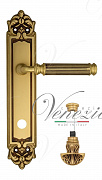 Дверная ручка Venezia "MOSCA" WC-4 на планке PL96 французское золото + коричневый
