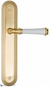 Дверная ручка на планке Fratelli Cattini "GRACIA CERAMICA BIANCO" PL288-OLV полированная латунь