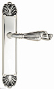 Дверная ручка Venezia "OPERA" CYL на планке PL87 натуральное серебро + черный