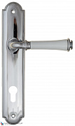 Дверная ручка на планке Fratelli Cattini "GRACIA CERAMICA BIANCO" CYL PL257-CR полированный хром