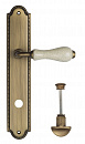 Дверная ручка Venezia "COLOSSEO" белая керамика паутинка WC-2 на планке PL98 матовая бронза