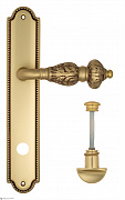 Дверная ручка Venezia "LUCRECIA" WC-2 на планке PL98 французское золото + коричневый