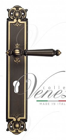 Дверная ручка Venezia "PELLESTRINA" CYL на планке PL97 темная бронза