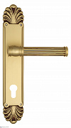 Дверная ручка Venezia "IMPERO" CYL на планке PL87 французcкое золото + коричневый