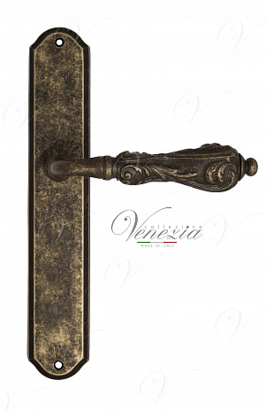 Дверная ручка Venezia "MONTE CRISTO" на планке PL02 античная бронза