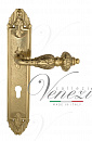 Дверная ручка Venezia "LUCRECIA" CYL на планке PL90 полированная латунь