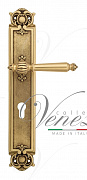 Дверная ручка Venezia "PELLESTRINA" CYL на планке PL97 французское золото + коричневый