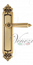 Дверная ручка Venezia "CASTELLO" на планке PL96 французское золото + коричневый