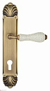 Дверная ручка Venezia "COLOSSEO" белая керамика паутинка CYL на планке PL87 матовая бронза