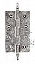 Дверная петля универсальная латунная с узором Venezia CRS011 102x76x4 натуральное серебро + черный