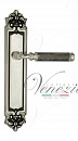 Дверная ручка Venezia "MOSCA" на планке PL96 натуральное серебро + черный