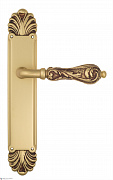 Дверная ручка Venezia "MONTE CRISTO" на планке PL87 французское золото + коричневый
