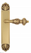 Дверная ручка Venezia "LUCRECIA" на планке PL87 французское золото + коричневый