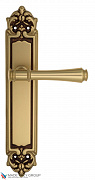 Дверная ручка Venezia "CALLISTO" на планке PL96 французское золото + коричневый