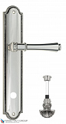 Дверная ручка Venezia "CALLISTO" WC-4 на планке PL98 натуральное серебро + черный