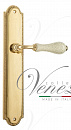 Дверная ручка Venezia "COLOSSEO" белая керамика паутинка на планке PL98 полированная латунь