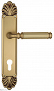 Дверная ручка Venezia "MOSCA" CYL на планке PL87 французское золото
