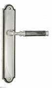 Дверная ручка Venezia "MOSCA" на планке PL98 натуральное серебро + черный