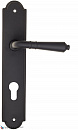 Дверная ручка на планке Fratelli Cattini "TOSCANA" CYL PL257-NM матовый черный