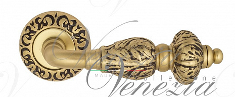 Дверная ручка Venezia "LUCRECIA" D4 французское золото + коричневый