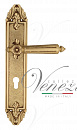 Дверная ручка Venezia "CASTELLO" CYL на планке PL90 французское золото + коричневый