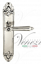 Дверная ручка Venezia "CASTELLO" на планке PL90 натуральное серебро + черный