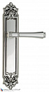 Дверная ручка Venezia "CALLISTO" на планке PL96 натуральное серебро + черный