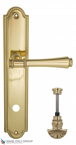 Дверная ручка Venezia "CALLISTO" WC-4 на планке PL98 полированная латунь