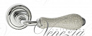 Дверная ручка Venezia "COLOSSEO" белая керамика паутинка D1 полированный хром