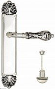 Дверная ручка Venezia "MONTE CRISTO" WC-2 на планке PL87 натуральное серебро + черный