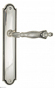 Дверная ручка Venezia "OLIMPO" на планке PL98 натуральное серебро + черный