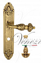 Дверная ручка Venezia "LUCRECIA" WC-4 на планке PL90 французское золото + коричневый