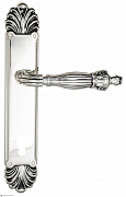 Дверная ручка Venezia "OLIMPO" CYL на планке PL87 натуральное серебро + черный