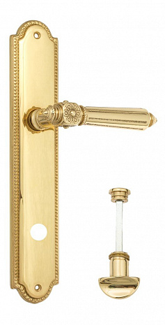 Дверная ручка Venezia "CASTELLO" WC-2 на планке PL98 полированная латунь