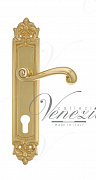 Дверная ручка Venezia "CARNEVALE" CYL на планке PL96 полированная латунь