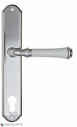 Дверная ручка на планке Fratelli Cattini "GRACIA CERAMICA BIANCO" CYL PL02-CR полированный хром