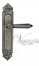 Дверная ручка Venezia "CASTELLO" на планке PL96 античное серебро