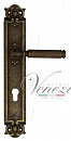 Дверная ручка Venezia "MOSCA" CYL на планке PL97 античная бронза