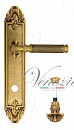 Дверная ручка Venezia "MOSCA" WC-4 на планке PL90 французское золото + коричневый