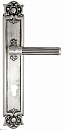 Дверная ручка Venezia "IMPERO" CYL на планке PL97 натуральное серебро + черный