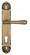 Дверная ручка Venezia "CALLISTO" CYL на планке PL87 матовая бронза