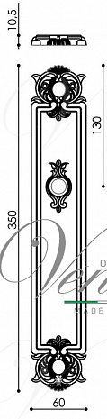 Дверная ручка Venezia "ANAFESTO" CYL на планке PL97 античная бронза