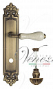 Дверная ручка Venezia "COLOSSEO" белая керамика паутинка WC-4 на планке PL96 матовая бронза