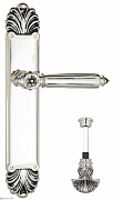 Дверная ручка Venezia "CASTELLO" WC-4 на планке PL87 натуральное серебро + черный